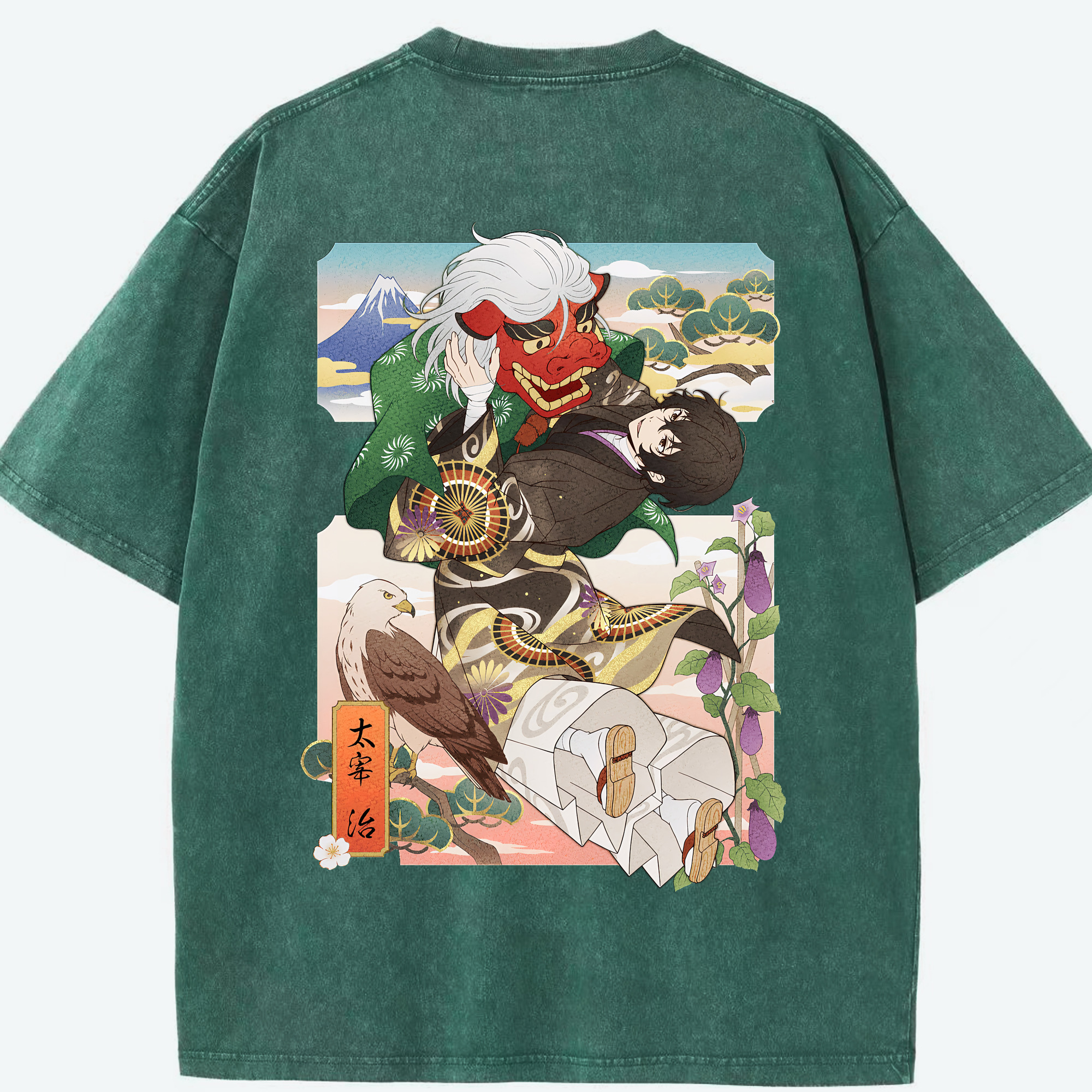 （画像用） 文豪ストレイドッグス Bungo Stray Dogs 綿100% ヴィンテージ風 半袖Tシャツ（背面プリント）